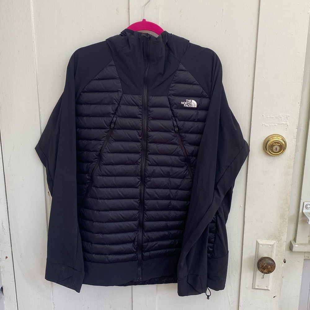 The North Face Mens Sz XL Steep Series Black Down Hooded Hybrid Puffer Jacket